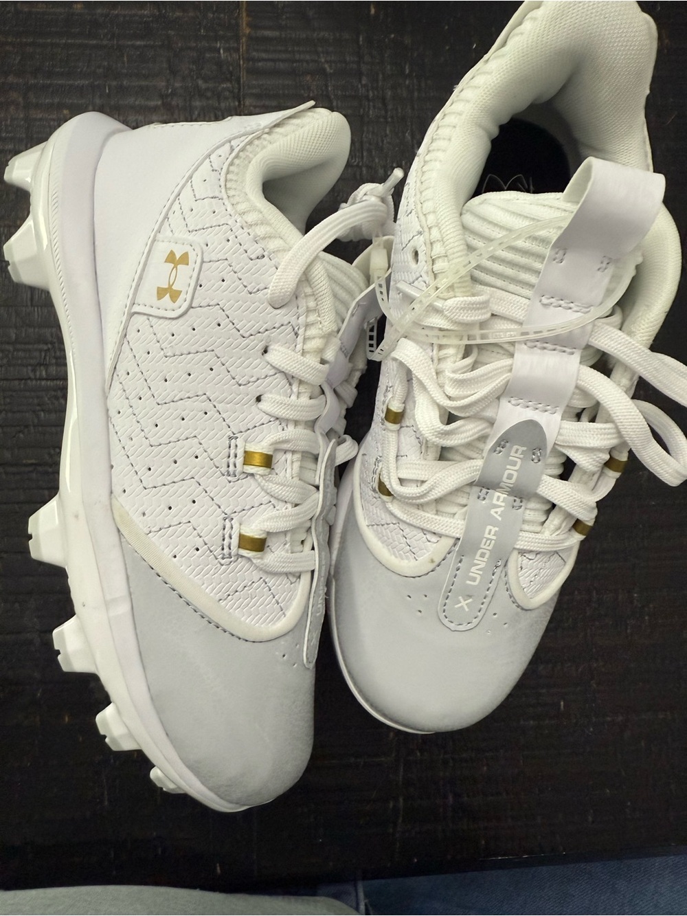 UNDER ARMOUR UA Harper 9 TPU Jr. Baseball Cleats White US Youth Size 3 NEW